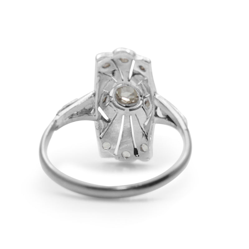 18ct White Gold Art Deco Old and Rose Cut Diamond Ring