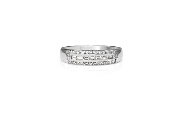 18ct White Gold Diamond Band