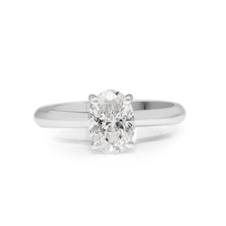 18ct White Gold Oval Diamond Solitaire