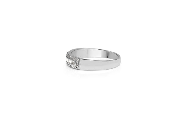 18ct White Gold Diamond Band