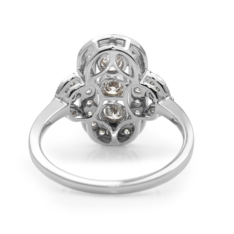 18ct White Gold Deco Style Diamond Ring