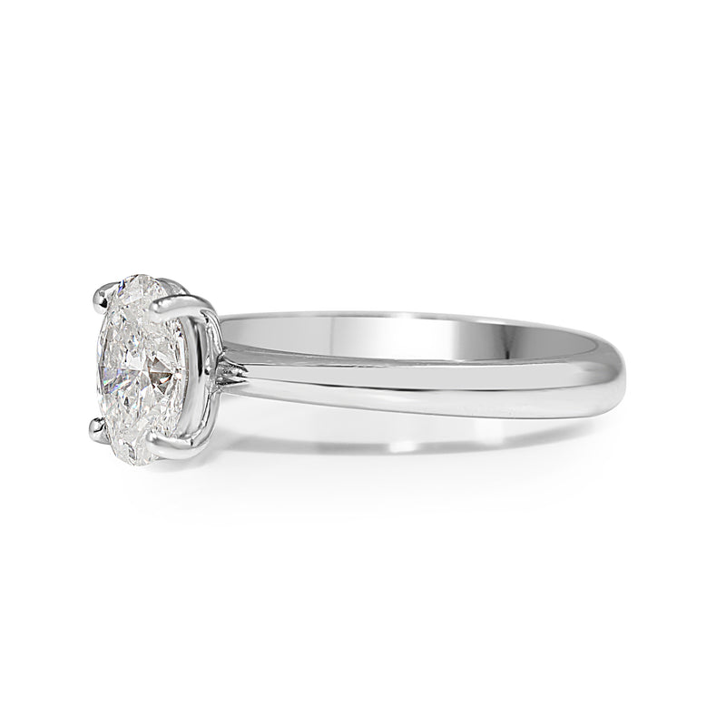 18ct White Gold Oval Diamond Solitaire