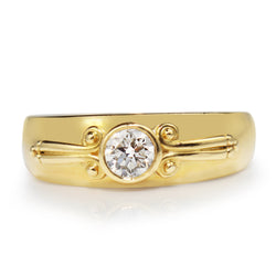 18ct Yellow Gold Bezel Diamond Ring