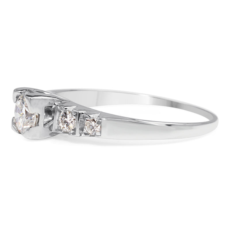 14ct White Gold and Palladium Diamond Ring