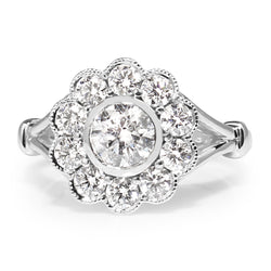 18ct White Gold Diamond Daisy Ring