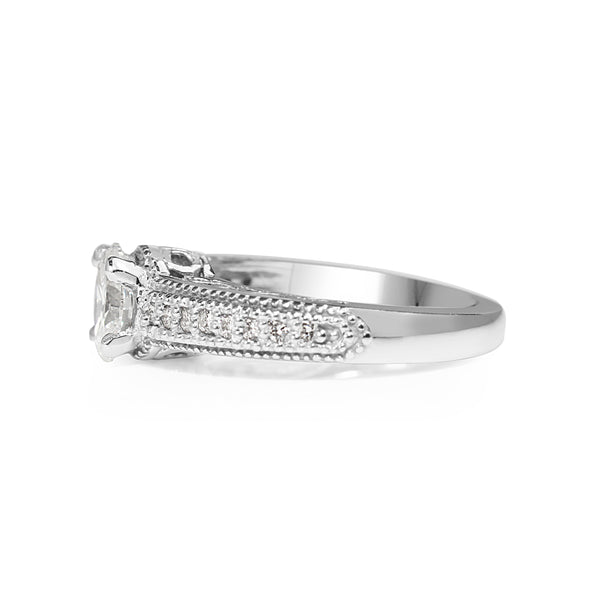 Platinum Oval Diamond Filigree Ring