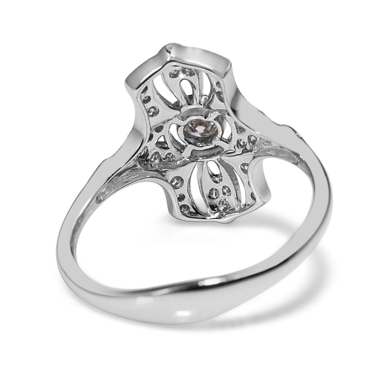 18ct White Gold Art Deco Style Ring