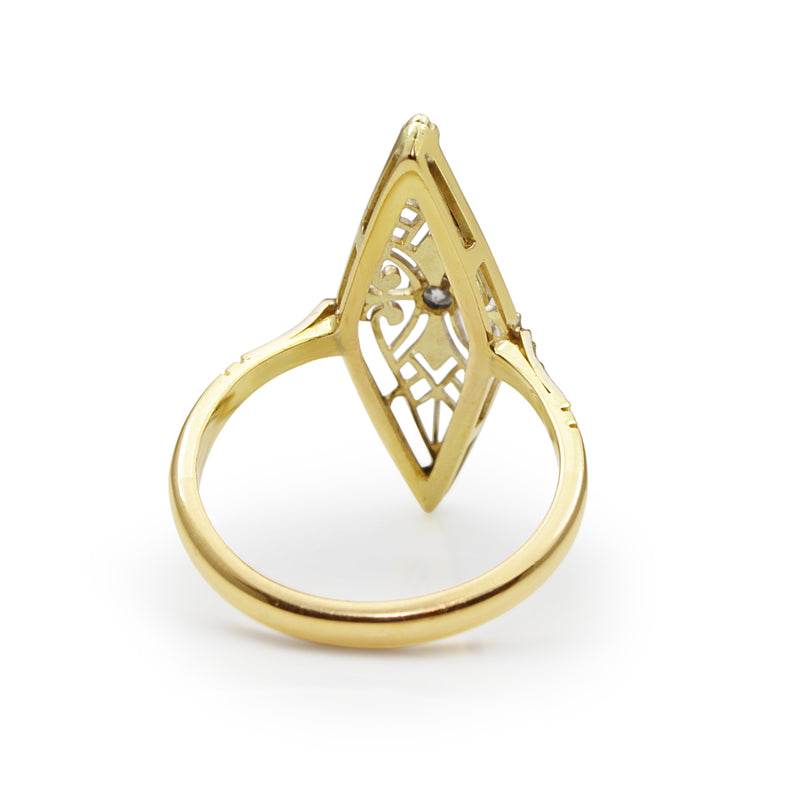 18ct Yellow Gold Art Nouveau Diamond Ring