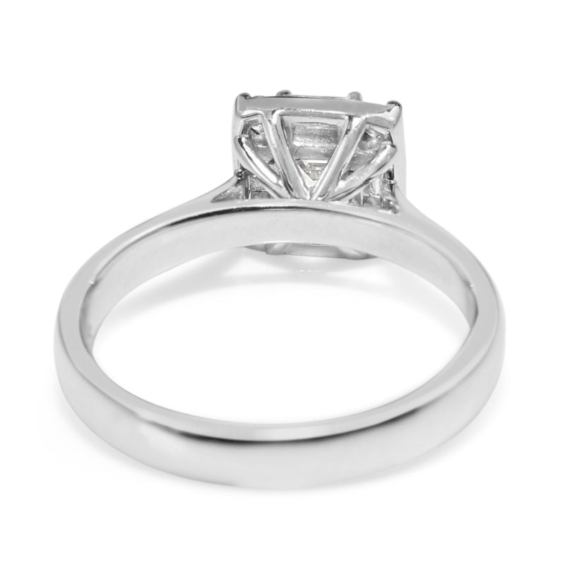 18ct White Gold Asscher Halo Diamond Ring