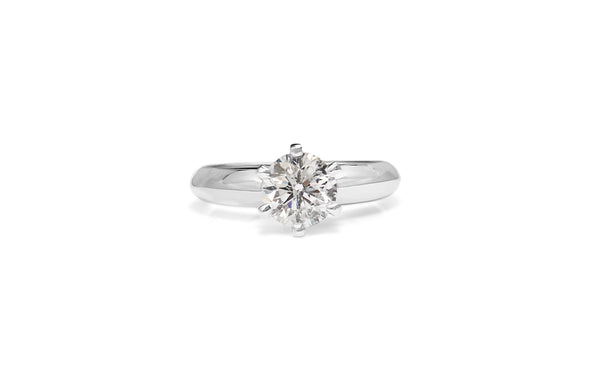 18ct White Gold 6 Claw Diamond Solitaire Ring
