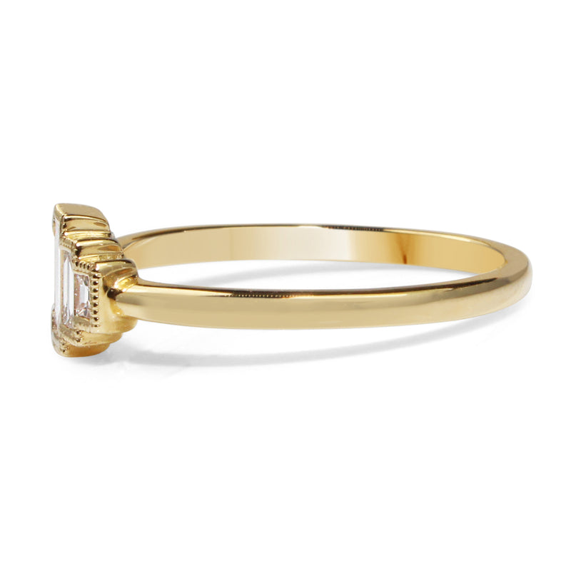 18ct Yellow Gold Baguette Diamond 5 Stone Ring