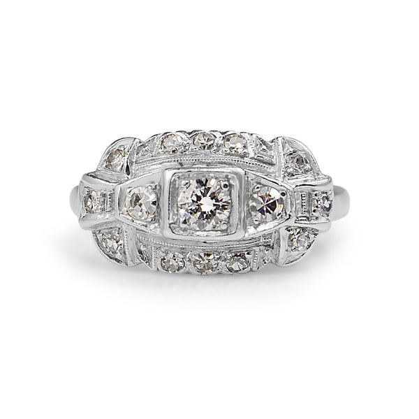 Platinum Art Deco Diamond Ring