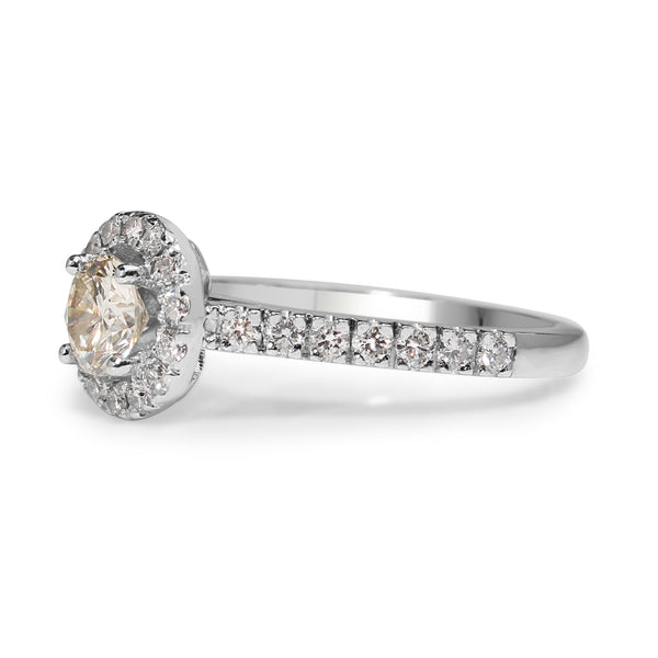 18ct White Gold Diamond Halo Ring