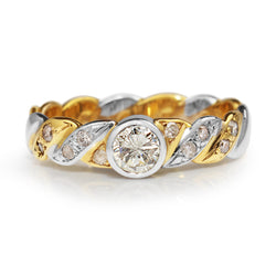 18ct Yellow and White Gold Diamond Twist Ring