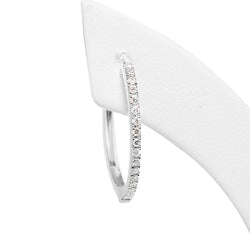 9ct White Gold Fine Diamond Hoop Earrings