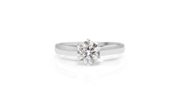 18ct White Gold 6 Claw Solitaire Diamond Ring