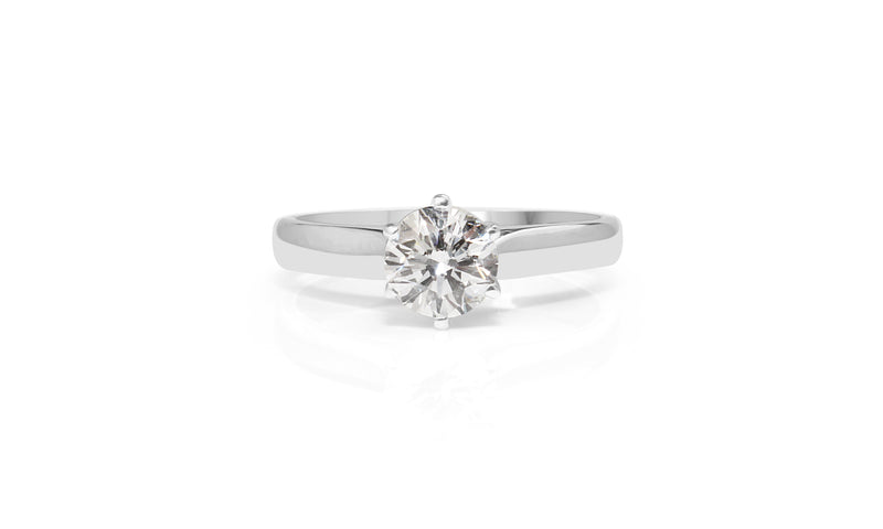 18ct White Gold 6 Claw Solitaire Diamond Ring