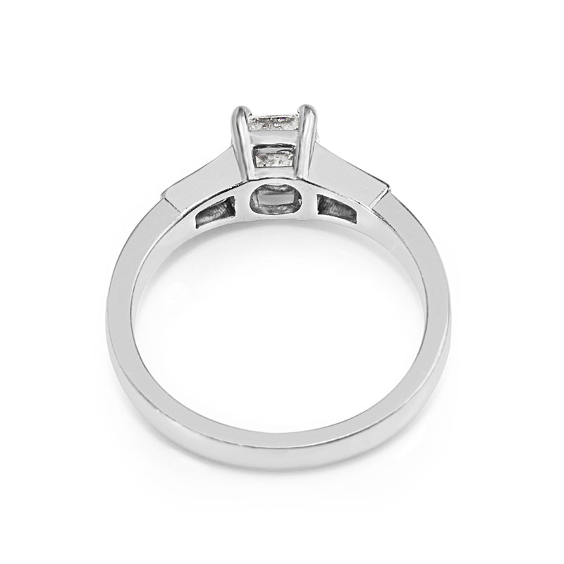 18ct White Gold Cushion 3 Stone Diamond Ring