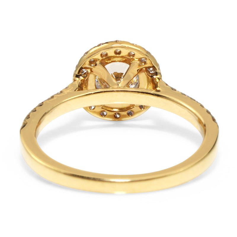 18ct Yellow Gold Diamond Halo Ring