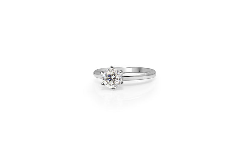 18ct White Gold 6 Claw Diamond Solitaire Ring