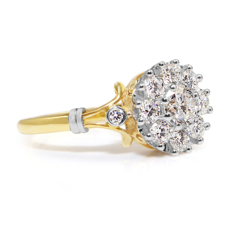 18ct Yellow and White Gold Antique Style Diamond Ring