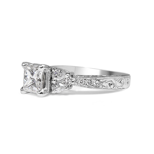 18ct White Gold Princess Cut Diamond Ring