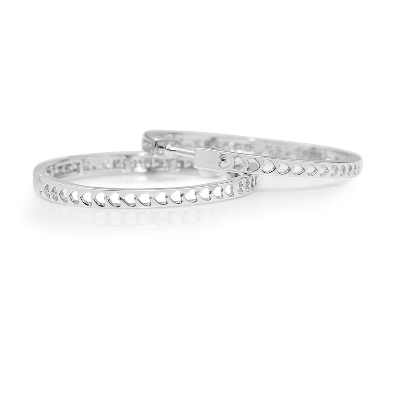 9ct White Gold Large Diamond Hoops