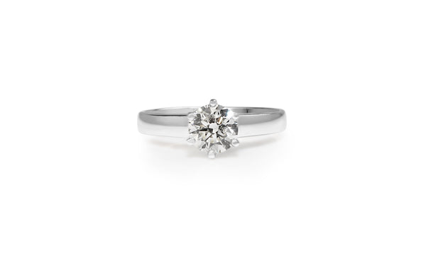 18ct White Gold 6 Claw Diamond Solitaire Ring