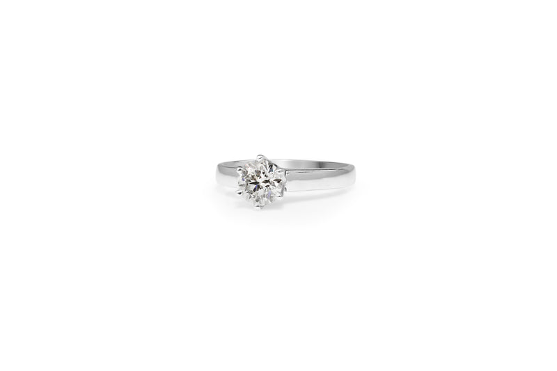 18ct White Gold 6 Claw Diamond Solitaire Ring