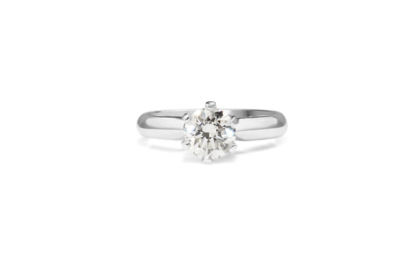 18ct White Gold 6 Claw Solitaire Diamond Ring