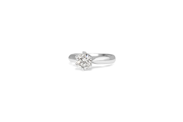 18ct White Gold 6 Claw Solitaire Diamond Ring