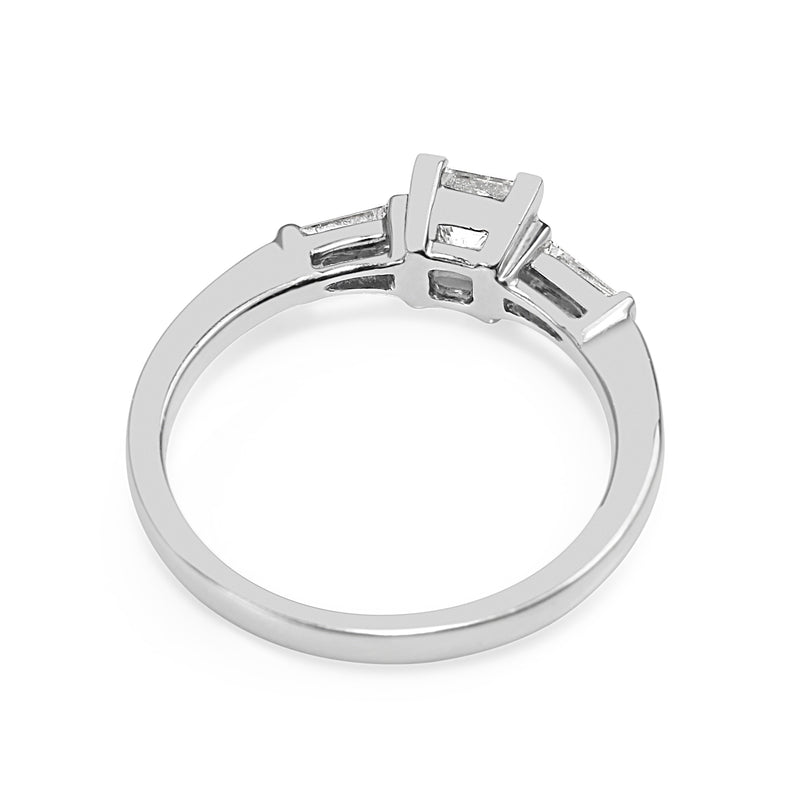 18ct White Gold Princess Cut and Baguette Diamond Ring