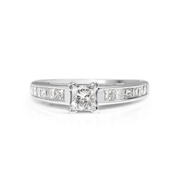 14ct White Gold Princess Cut Diamond Ring