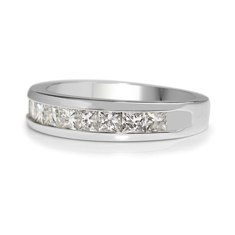 14ct White Gold Princess Cut Diamond Band