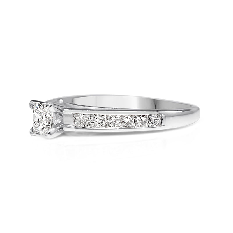 14ct White Gold Princess Cut Diamond Ring