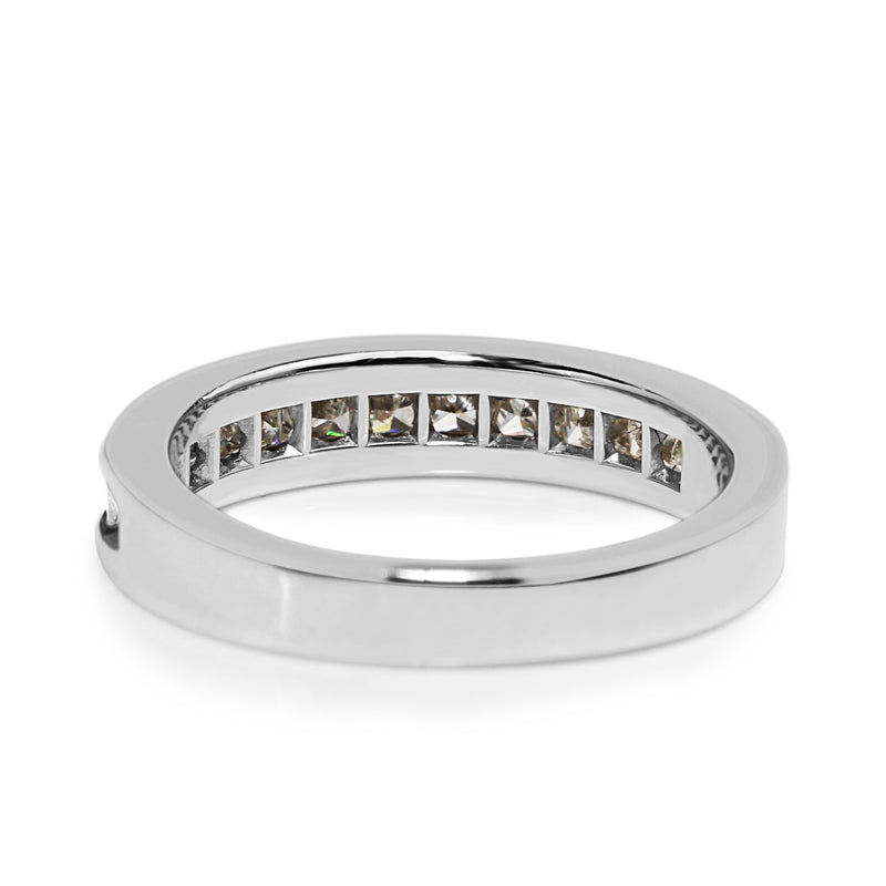 14ct White Gold Princess Cut Diamond Band