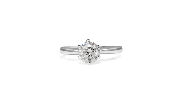 18ct White Gold 6 Claw Diamond Solitaire