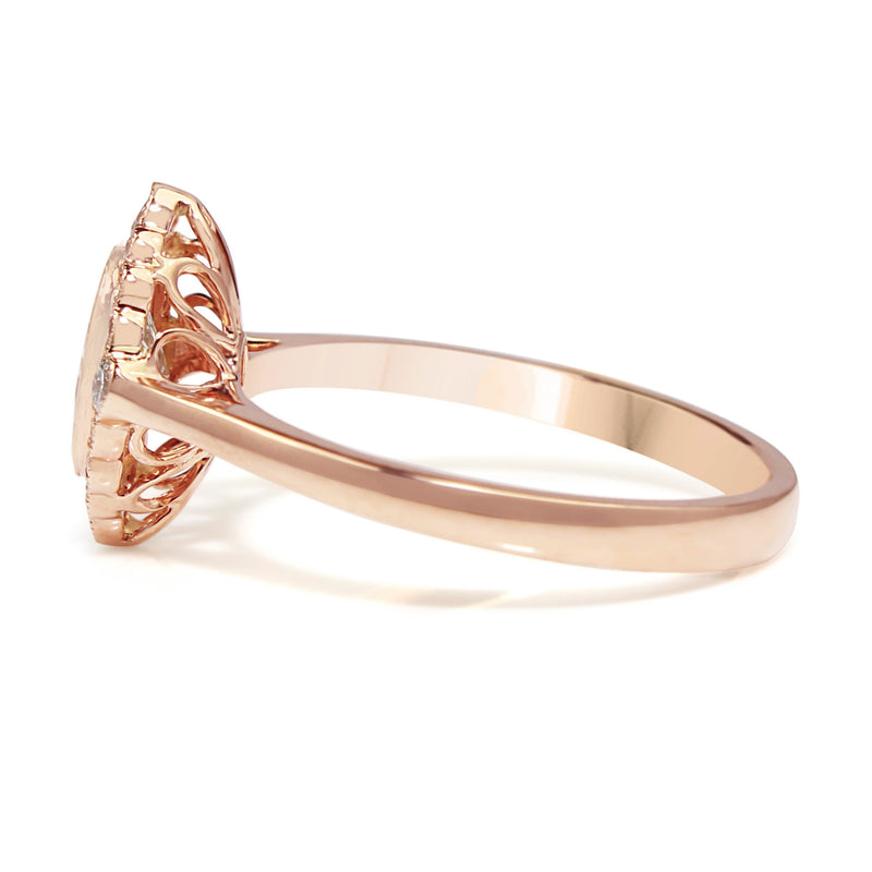 18ct Rose Gold Oval Diamond Ring