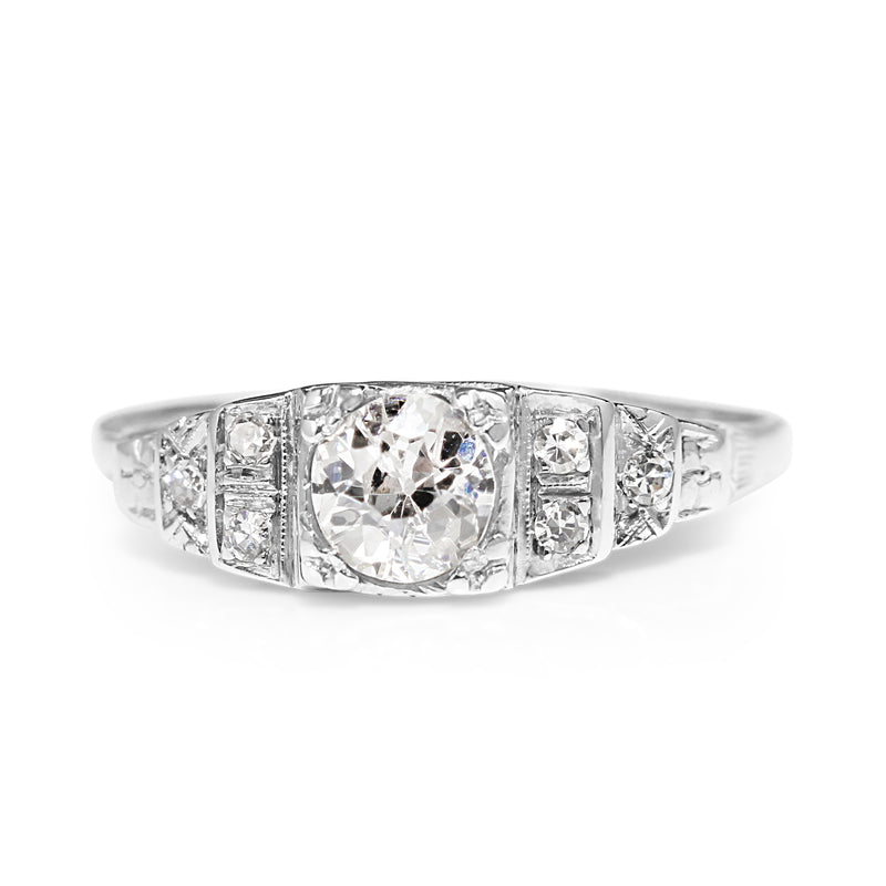 18ct White Gold Art Deco Diamond Ring