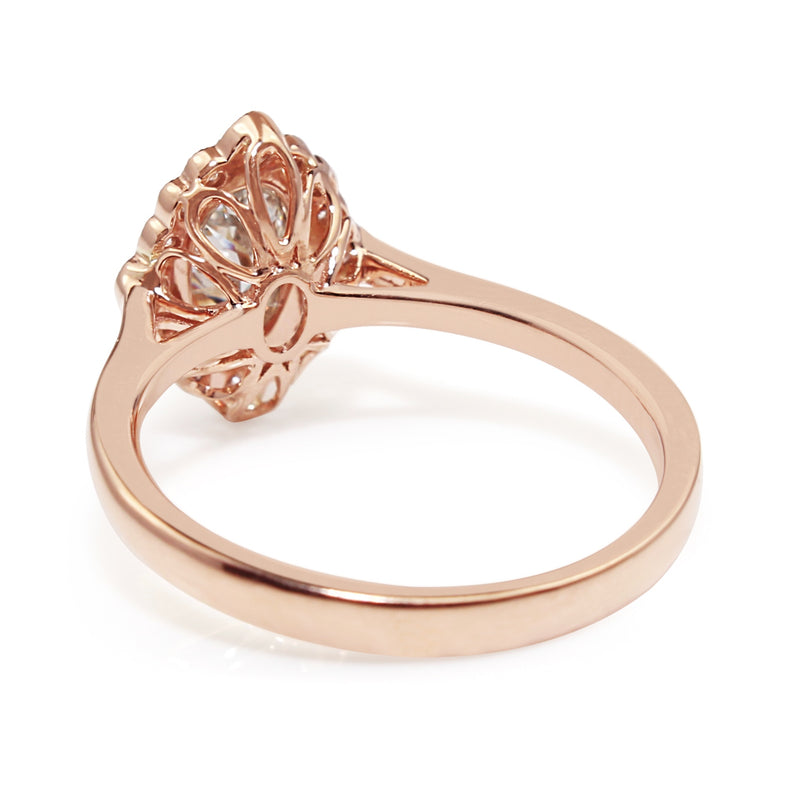 18ct Rose Gold Oval Diamond Ring