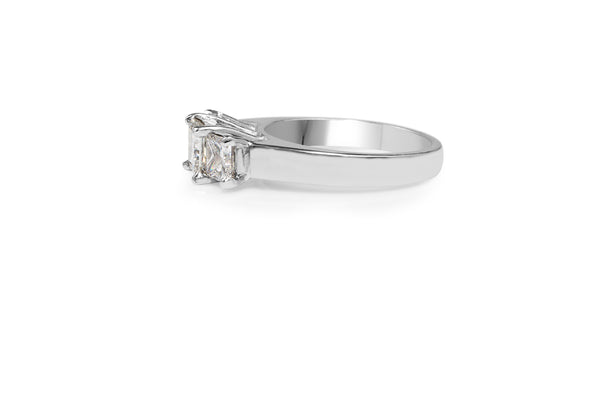 18ct White Gold 3 Stone Princess Cut Diamond Ring