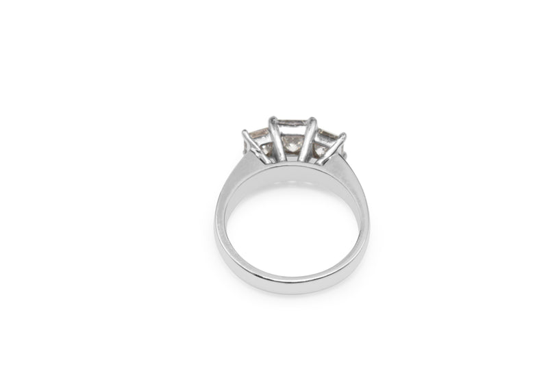 18ct White Gold 3 Stone Princess Cut Diamond Ring