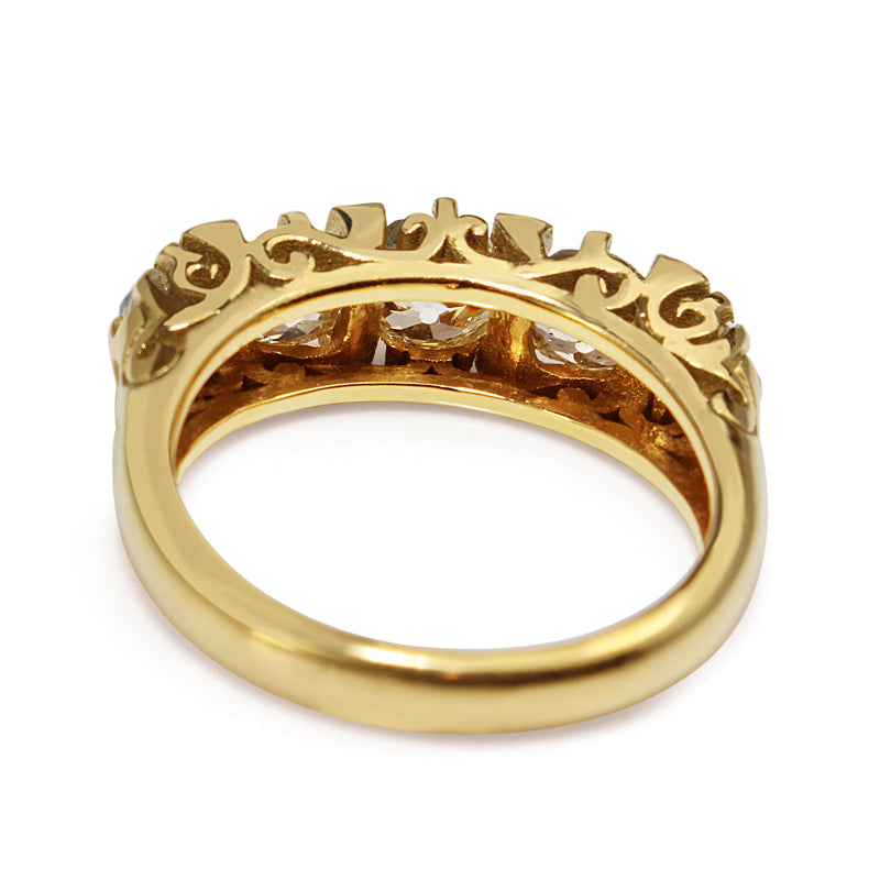 18ct Yellow Gold Old Cut 5 Stone Diamond Ring