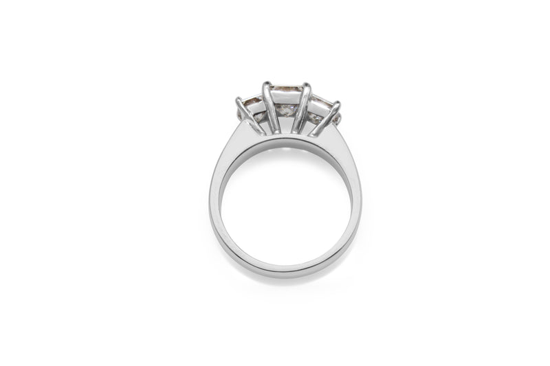 18ct White Gold 3 Stone Princess Cut Diamond Ring