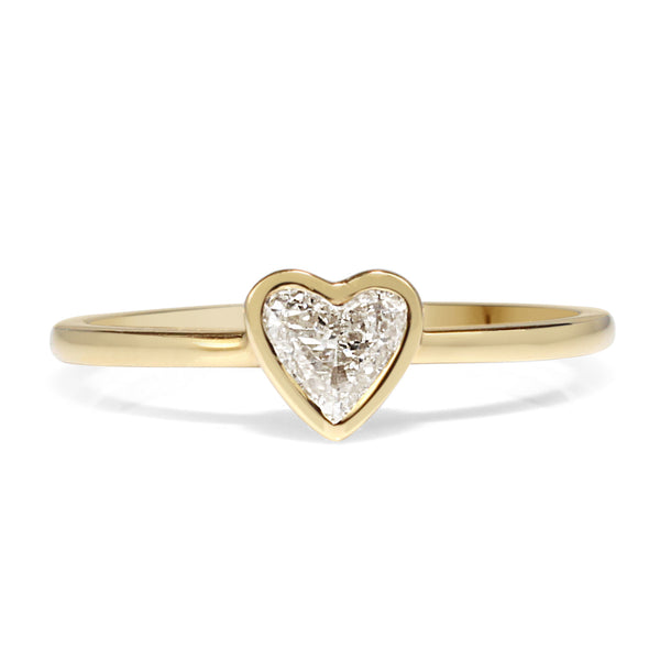 18ct Yellow Gold Heart Diamond Ring