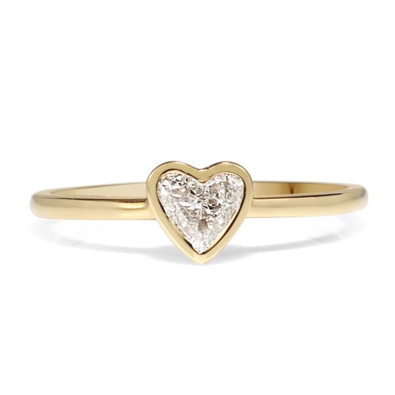 18ct Yellow Gold Heart Diamond Ring