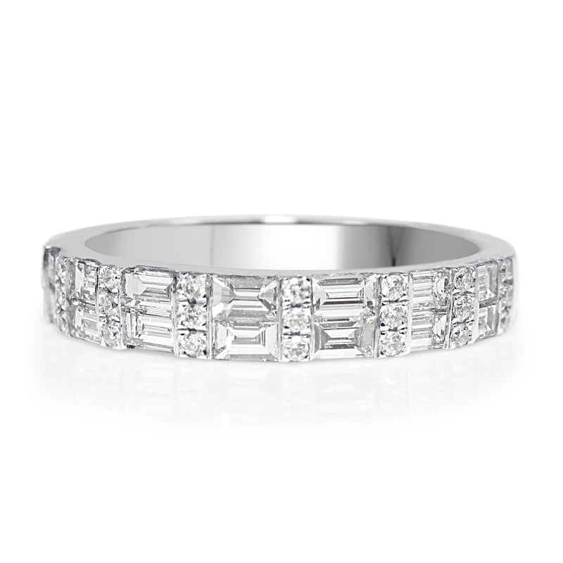 18ct White Gold Baguette Diamond Band