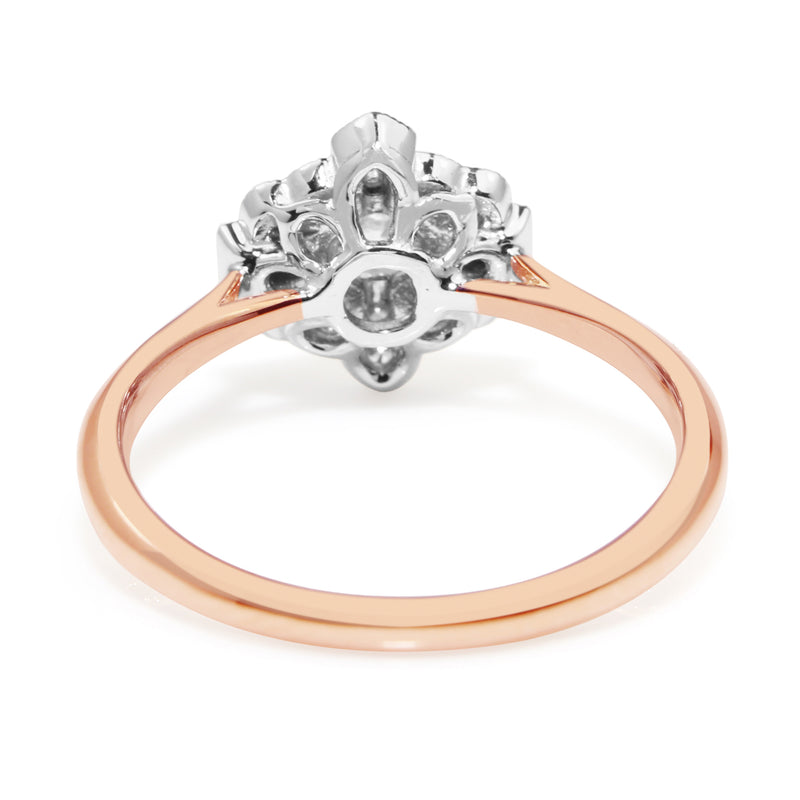 18ct Rose and White Gold Art Deco Style Ring