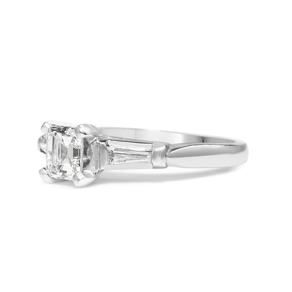 Platinum Asscher Cut Diamond Ring