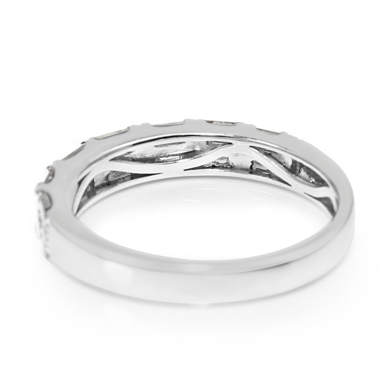 18ct White Gold Baguette Diamond Band